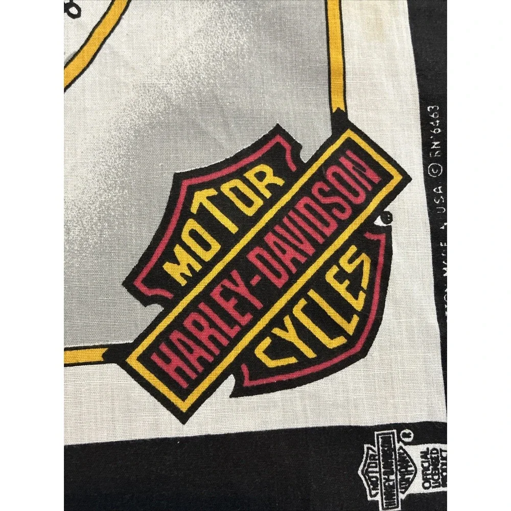 Vintage HARLEY DAVIDSON MOTORCYCLE BANDANA biker usa HANDKERCHIEF 90s